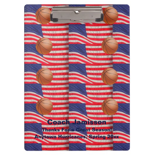 Porte-bloc Drapeaux multi-américains, Merci d'entraîneur de b (Devant)