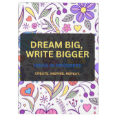 Porte-bloc Dream Big, Write Bigger – Inspirational (Dos)