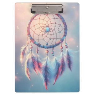 Porte-bloc Dream Catcher avec des plumes et des perles douces