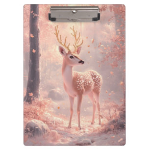 Porte-bloc Dreamy Fawn en bois d'automne rose