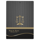 Porte-bloc Droit | Scales de justice | Avocat - Or et Noir (Dos)