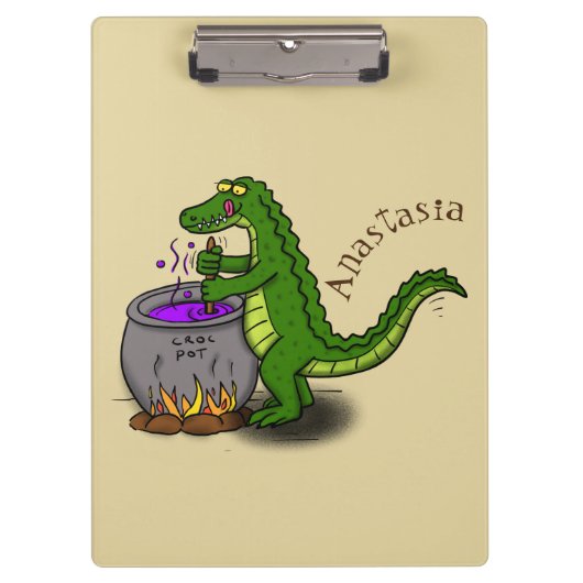 Porte-bloc Drôle alligator vert cuisine dessin animé (Devant)