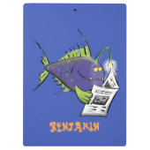 Porte-bloc Drôle caricature de poisson de pêcheur (Dos)