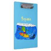 Porte-bloc Drôle caricature de surf de lézard au cou (Swatch)