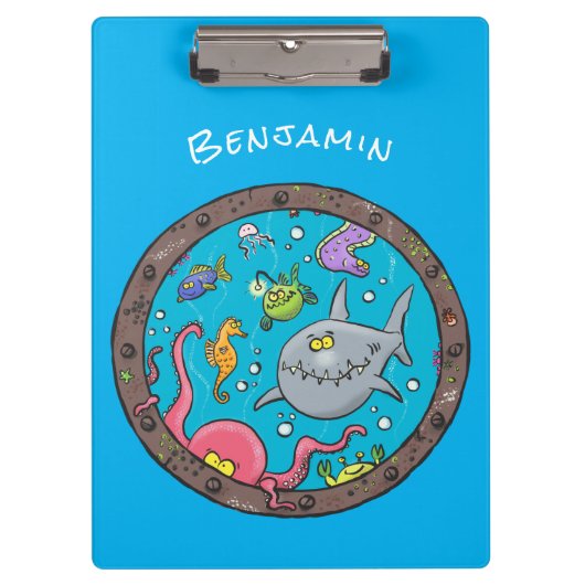 Porte-bloc Drôle des créatures marines sous l'eau dessin anim (Devant)