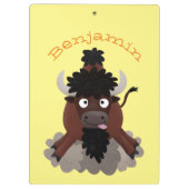 Porte-bloc Drôle dessin animé de bison de buffle (Dos)
