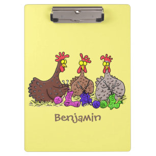 Porte-bloc Drôle dessin animé de poulets de tricot