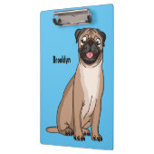 Porte-bloc Drôle joyeux dessin animé de chien de carlin (Gauche)
