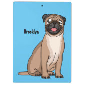 Porte-bloc Drôle joyeux dessin animé de chien de carlin (Dos)