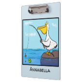 Porte-bloc Drôle pélican de pêche (Gauche)