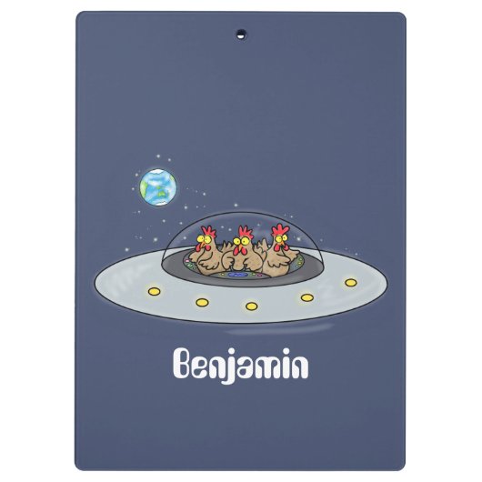 Porte-bloc Drôle poule dans l'espace dessin animé (Dos)