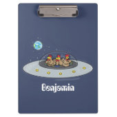 Porte-bloc Drôle poule dans l'espace dessin animé (Devant)