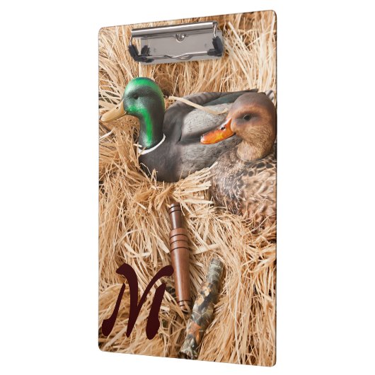 Porte-bloc Duck Call Mallard Drag Monogram Première carte à c (Gauche)