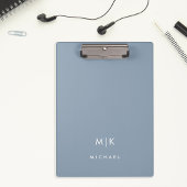 Porte-bloc Dusty Blue | Monogramme moderne