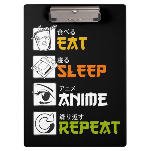 Porte-bloc Eat Sleep Anime Repeat Venin Idea Cosplayer (Devant)