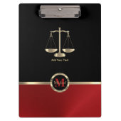 Porte-bloc Échelles de justice - Monogramme noir et rouge (Devant)