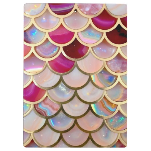 Porte-bloc Échelles de sirènes d'iridescente rose (Dos)