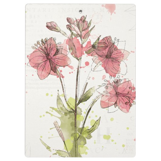 Porte-bloc Éclaboussure rose foncée florale (Dos)