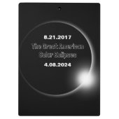 Porte-bloc Éclipse solaire double datée 2024 & 2017 (Dos)