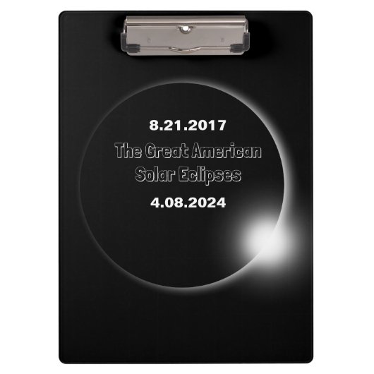 Porte-bloc Éclipse solaire double datée 2024 & 2017 (Devant)