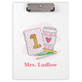 Porte-bloc École d'enseignement de première année en rose per (Devant)