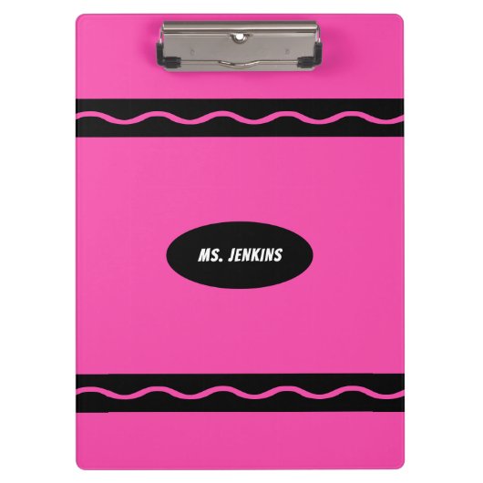 Porte-bloc École Pink Crayon Enseignant (Devant)