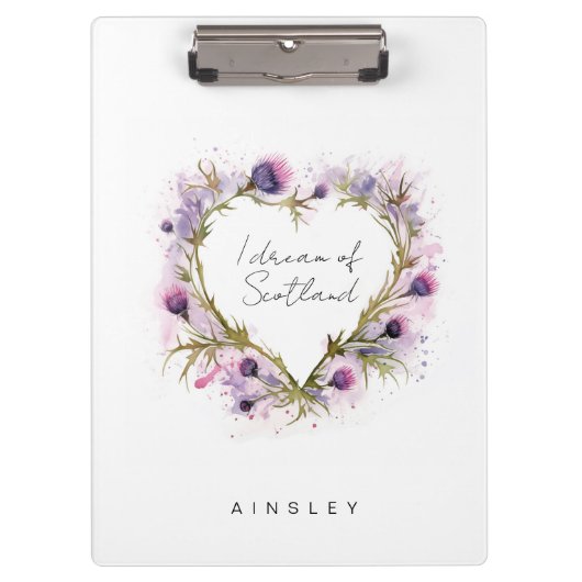 Porte-bloc Écossais Thistle Heart Watercolor (Devant)