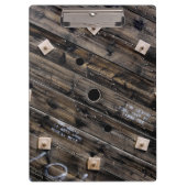 Porte-bloc Écran en bois rustique industriel (Devant)