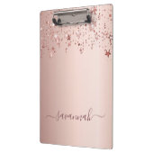 Porte-bloc Écriture de nom d'étoiles d'or rose (Gauche)