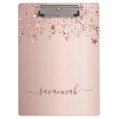 Porte-bloc Écriture de nom d'étoiles d'or rose (Devant)