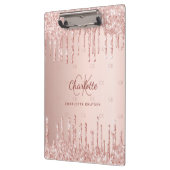 Porte-bloc Écriture monogramme de gouttes d'or rose (Gauche)