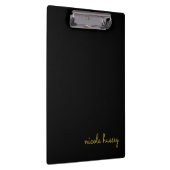Porte-bloc Écriture noire et or | Monogramme moderne élégant (Swatch)