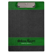 Porte-bloc Effet Faux en cuir noir et vert (Devant)