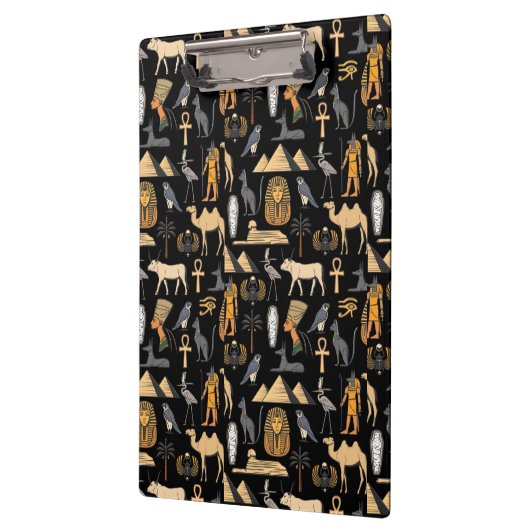 Porte-bloc Egyptian Hieroglyphic Symbol Pattern Background (Gauche)