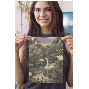 Porte-bloc Élégance botanique - Le cygne dans la forêt