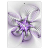Porte-bloc Élégance florale Art fractal violet abstrait moder (Dos)