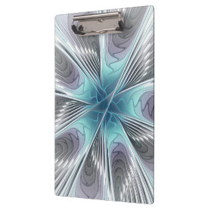 Porte-bloc Elégance Moderne Bleu Gris Blanc Fractage Art Flow