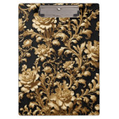 Porte-bloc Elégance réinventée : La florale noire et or (Devant)