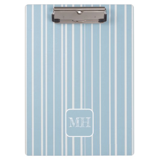 Porte-bloc Élégant bébé bleu rayé monogrammed (Devant)