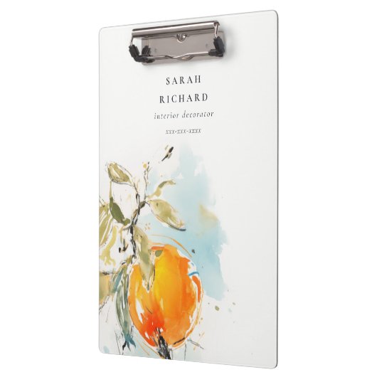 Porte-bloc Elégant Boho moderne Abstrait Sketchy Orange Garde (Gauche)