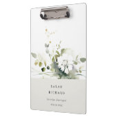 Porte-bloc Élégant Boho moderne Abstrait vert blanc floral (Gauche)