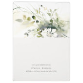 Porte-bloc Élégant Boho moderne Abstrait vert blanc floral (Dos)