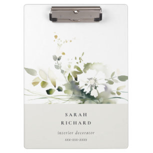 Porte-bloc Élégant Boho moderne Abstrait vert blanc floral