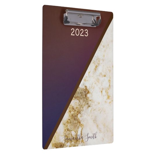 Porte-bloc Elégant Bourgogne Magenta Gold Fox marbré 2023 (Swatch)