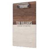 Porte-bloc Elégant Brown Bois Texture Style Moderne Monogramm (Gauche)