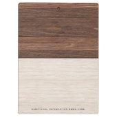 Porte-bloc Elégant Brown Bois Texture Style Moderne Monogramm (Dos)