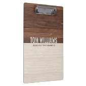 Porte-bloc Elégant Brown Bois Texture Style Moderne Monogramm (Swatch)