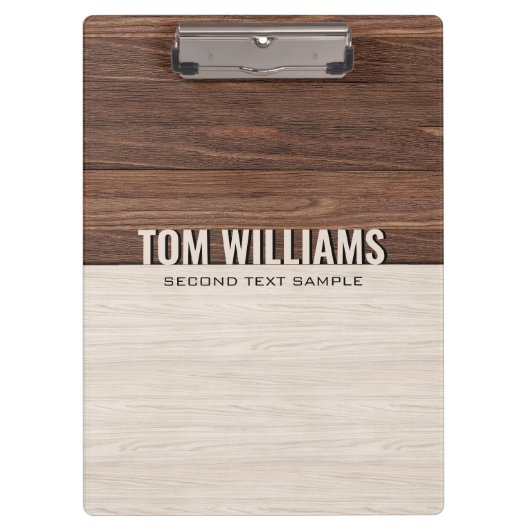 Porte-bloc Elégant Brown Bois Texture Style Moderne Monogramm (Devant)