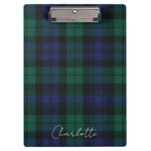 Porte-bloc Élégant Carreaux Rustique Vert Tartan Personnalisé
