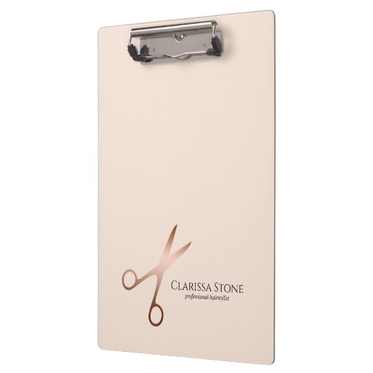 Porte-bloc Elégant ciseaux d'or rose moderne coiffeur (Gauche)